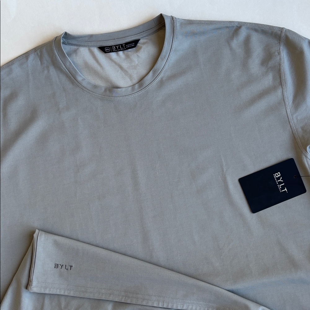 BYLT Everyday Classic Fit‎ Short Sleeve Crewneck Tshirt Gray Mens Size 2XL